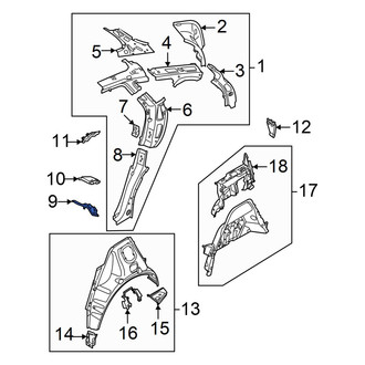 Audi OE - Left Lower Body C-Pillar Baffle Plate