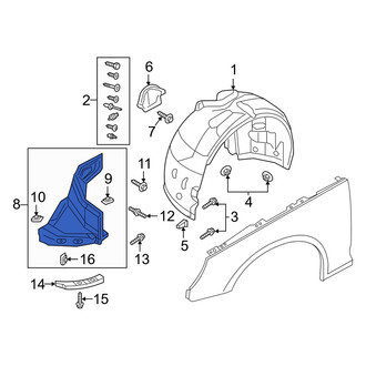Audi OE - Front Right Fender Liner Extension