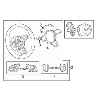Audi OE - Steering Wheel & Trim (W/O Flat Bottom, W/O Lane Keep Assist), (Premium)