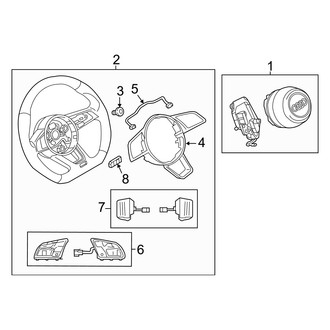 Audi OE - Steering Wheel & Trim (With Flat Bottom), (Premium Plus / Prestige)