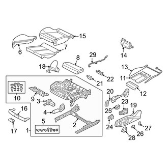 Audi OE - Seats & Tracks - Passenger Seat Components (Seat, Seat Cushion Components), (Premium / Premium Plus / Prestige)