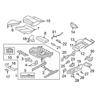 Audi OE - Seats & Tracks - Driver Seat Components (Seat, Seat Cushion Components), (Premium / Premium Plus / Prestige)