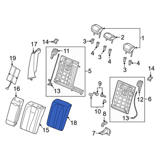 Audi OE - Front Left Seat Back Cushion Cover
