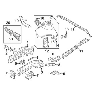 Audi OE - Fender - Structural Components & Rails (Right Side)