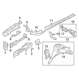 Audi OE - Fender - Structural Components & Rails (Left Side)