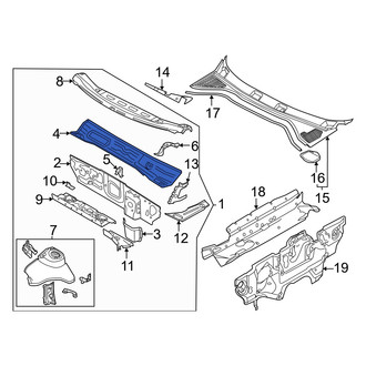 Audi OE - Front Cowl Water Deflector