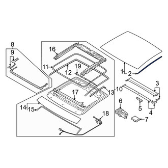 Audi OE - Left Sunroof Glass Seal