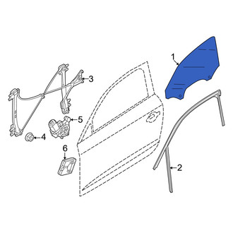 Audi OE - Rear Left Door Glass