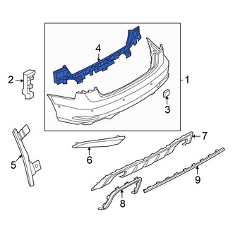Audi OE - Rear Right Bumper Cover Support Rail