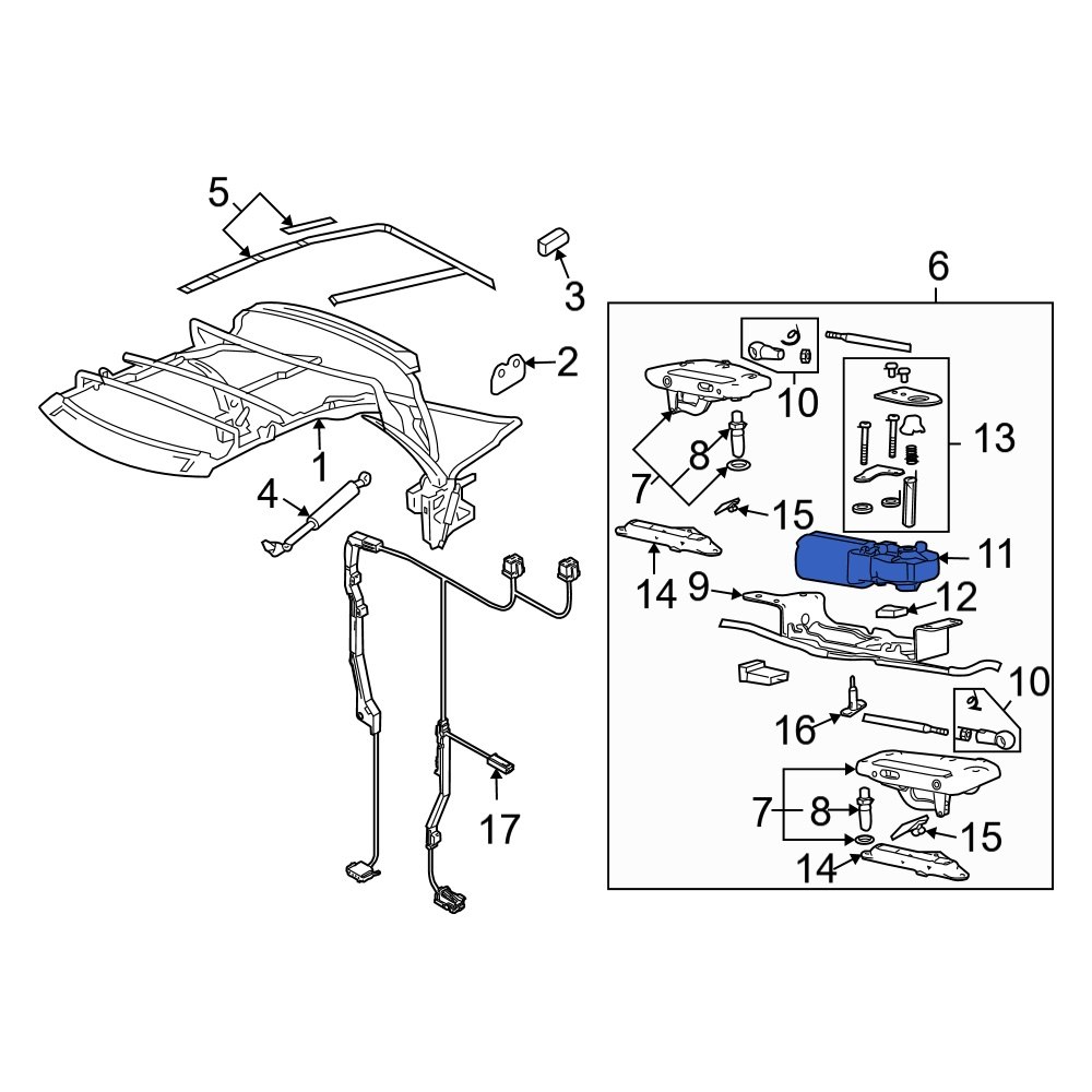 Genuine® 8H0959731 Convertible Top Motor