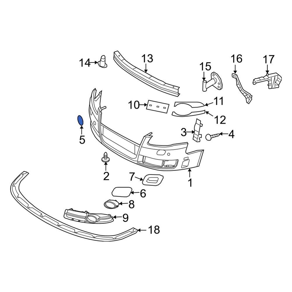 Audi OE 8E0807241CGRU Tow Hook Cover