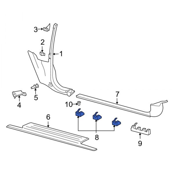 Liftgate Trim Scuff Plate Bracket