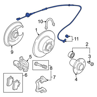 Audi OE - Rear Left ABS Wheel Speed Sensor
