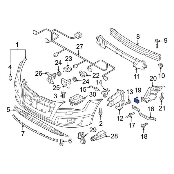 Bumper Cover Support Rail Nut