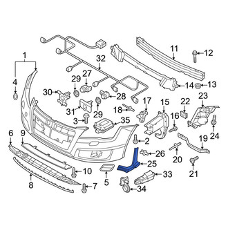 Audi OE - Front Right Bumper Cover Support Rail