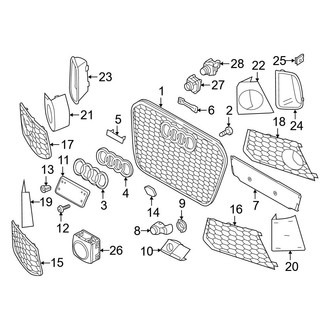 Audi OE - Front Bumper & Grille - Grille & Components