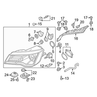 Audi OE - Front Lamps - Headlamp Components (W/O Directional Beam Headlamp)