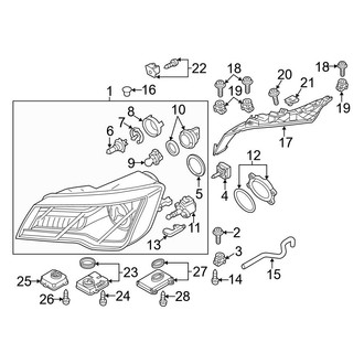 Audi OE - Front Lamps - Headlamp Components (HID, With Directional Beam, Headlamp)