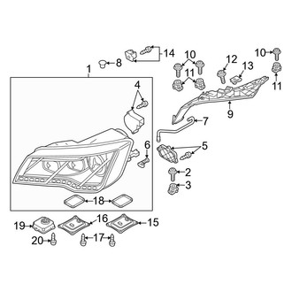 Audi OE - Front Lamps - Headlamp Components (LED, With Directional Beam Headlamp)