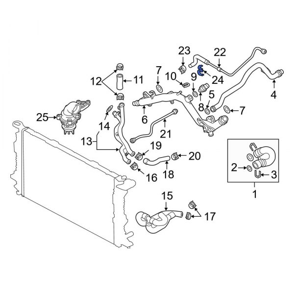 Engine Coolant Overflow Hose Bracket