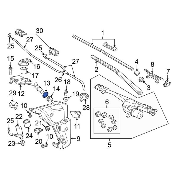 Washer Fluid Reservoir Filler Pipe Seal