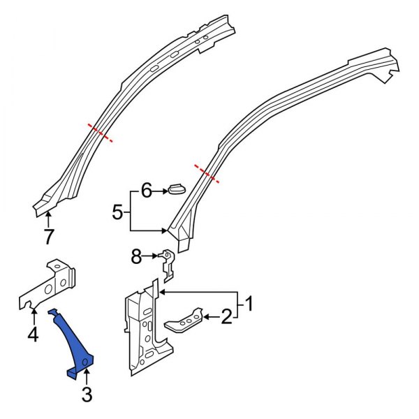 Body A-Pillar Reinforcement Anchor Plate
