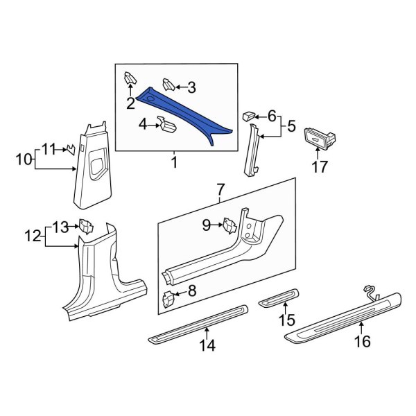 Body A-Pillar Trim Panel