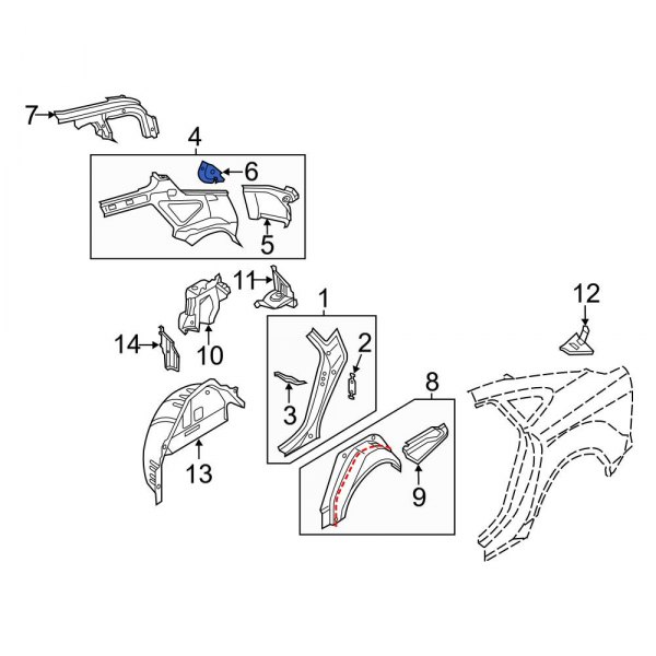 Quarter Panel Reinforcement Bracket