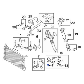 Audi OE - Radiator Coolant Hose Seal