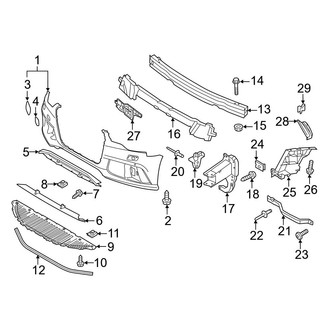 Audi OE - Front Bumper & Grille - Bumper & Components (Cover & Brackets), (Base / Performance)