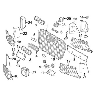 Audi OE - Front Bumper & Grille - Grille & Components (Base / Performance)