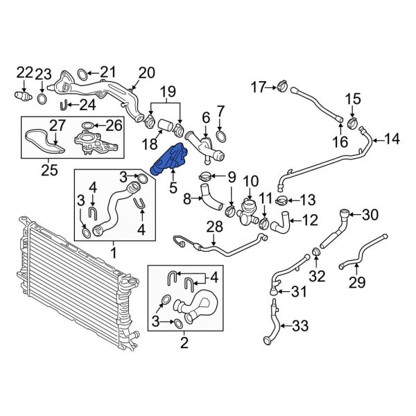 Engine Coolant Outlet Flange