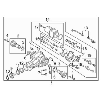 Audi OE - Rear Suspension - Axle & Differential (Code MKU), (Premium Plus / Prestige / TDI Premium Plus / TDI Prestige)