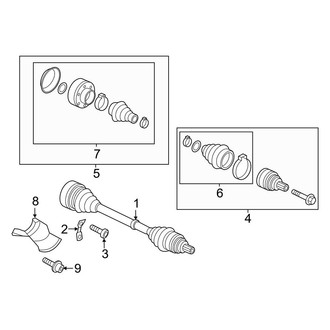 Audi OE - Rear Suspension - Drive Axles (With Code MNB, MKU, or MKV)