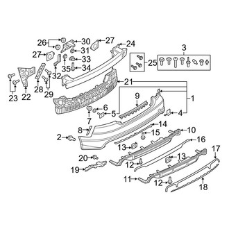 Audi OE - Rear Bumper - Bumper & Components (With S-Line Package, Cover & Brackets), (TDI Premium Plus / TDI Prestige)