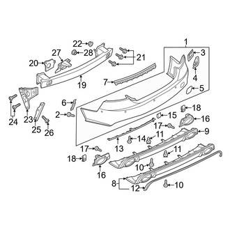 Audi OE - Rear Bumper - Bumper & Components (Cover & Brackets), (Base / Performance)