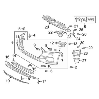 Audi OE - Front Bumper & Grille - Bumper & Components (Covers & Brackets, W/O S Line Package or S Line Model), (Premium / Premium Plus / Prestige)