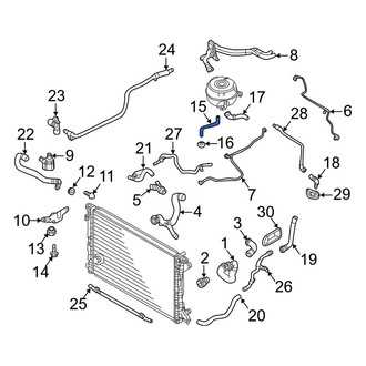 Audi OE - Lower Engine Coolant Overflow Hose