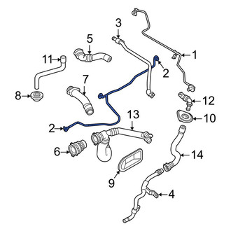 Audi OE - Left Lower Engine Coolant Overflow Hose