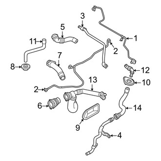 Audi OE - Cooling - Hoses & Lines (Main, Left Side, Upper), (2.9L)
