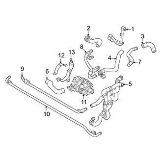 Audi OE - Cooling - Hoses & Lines (Main, Left Side, Lower), (Premium / Premium Plus / Prestige)