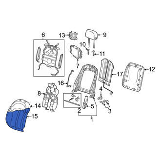 Audi OE - Front Left Seat Back Cushion Cover