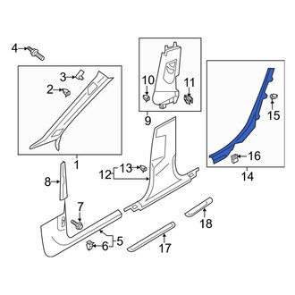 Audi OE - Right Body C-Pillar Trim Panel