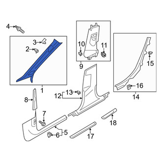 Audi OE - Left Upper Body A-Pillar Trim Panel