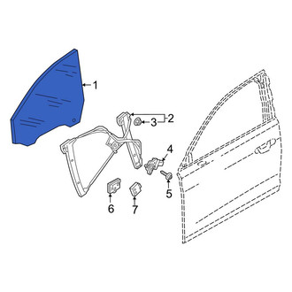 Audi OE - Front Right Door Glass