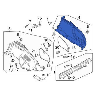 Audi OE - Rear Right Trunk Trim Panel
