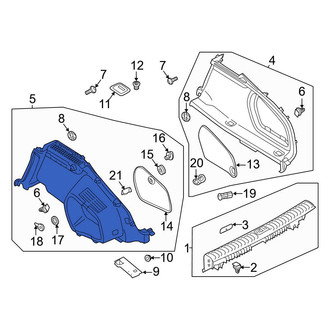 Audi OE - Rear Left Trunk Trim Panel