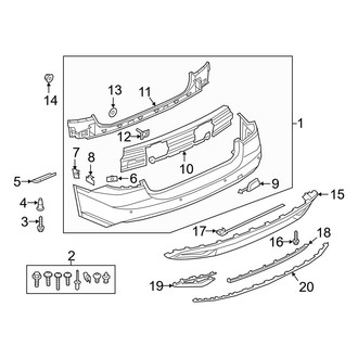 Audi OE - Rear Bumper - Bumper & Components (W/O S Line Type or Model, Cover & Components), (Premium / Premium Plus / Prestige)