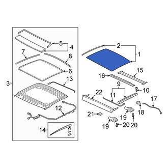 Audi OE - Rear Sunroof Glass