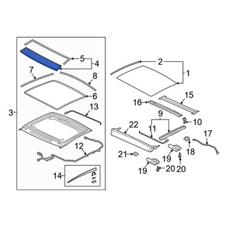 Audi OE - Front Sunroof Glass